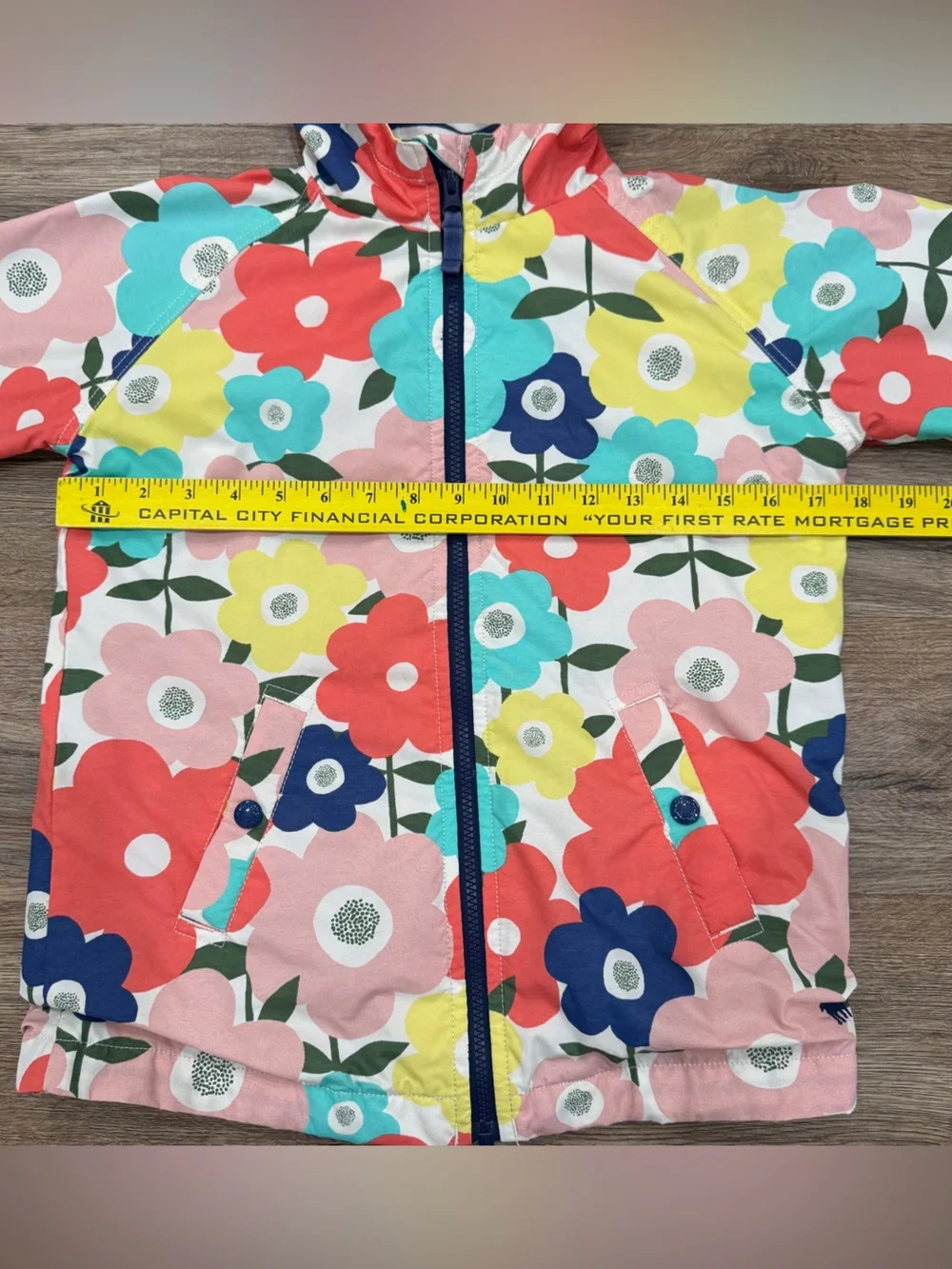 Mini Boden Girls Colorful Floral Hooded Rain Jacket - Multicolor Flowers 9-10Y